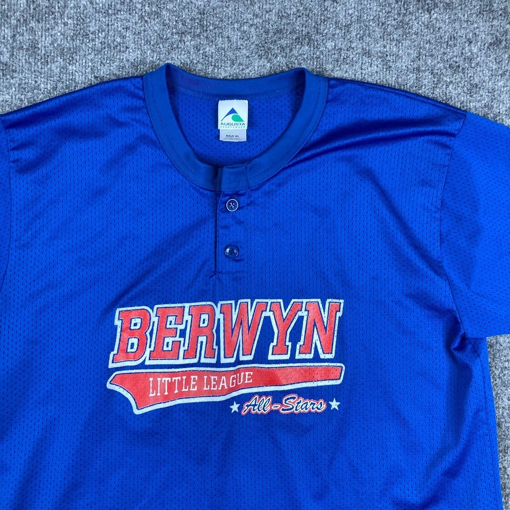 Augusta Jersey Mens XL Berwyn Little League Blue All Stars‎ Team Baseball Shirt